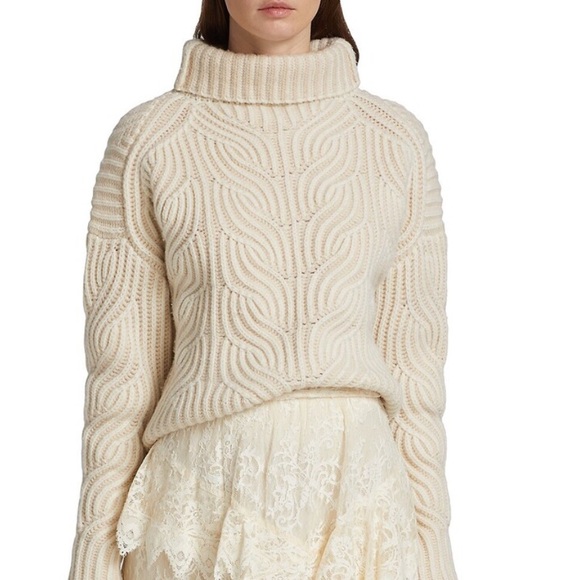 Zimmermann Sweaters - NWT Zimmermann Cosmic Oversized Turtleneck Pearl - Size 8